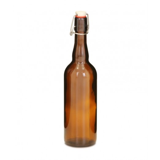 Бутылка бугельная с пробкой, коричневое стекло 0,75 л